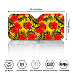 Hawaiian Hibiscus Flowers Pattern Print Car Windshield Sun Shade