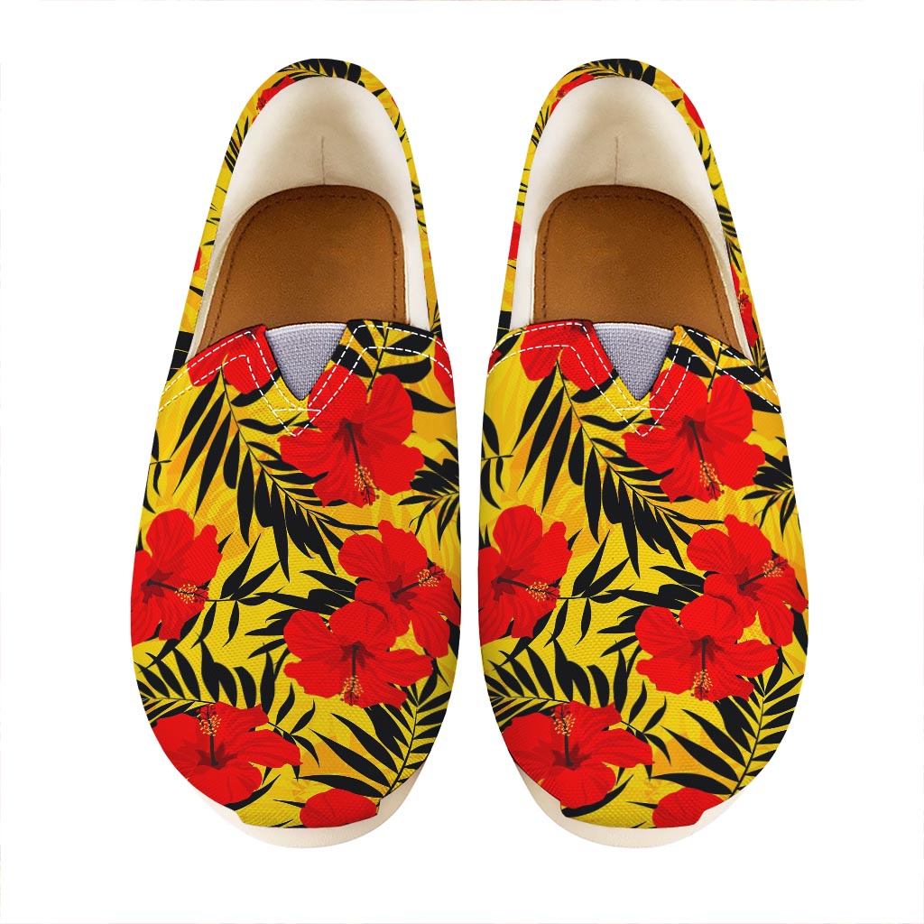 Hawaiian Hibiscus Flowers Pattern Print Casual Shoes