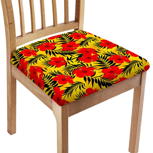 Hawaiian Hibiscus Flowers Pattern Print Chair Cushion Cover