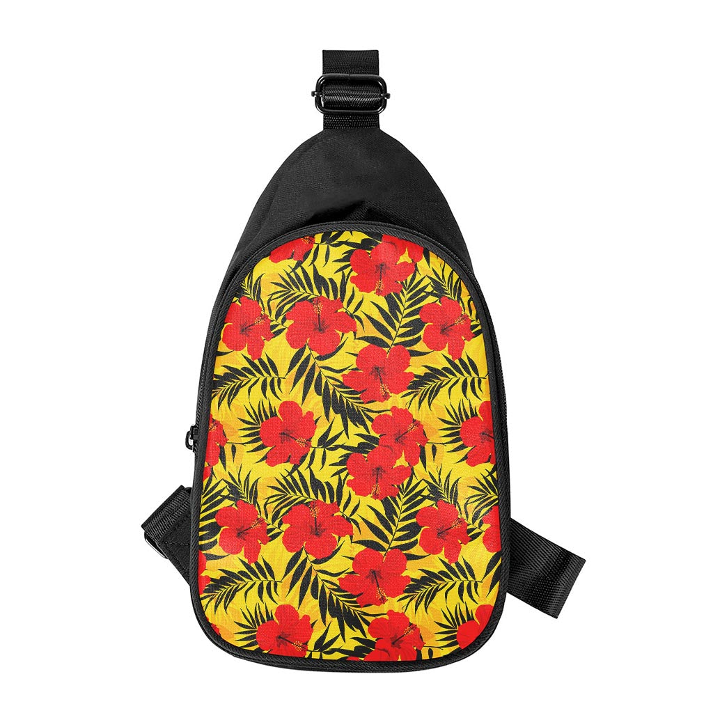 Hawaiian Hibiscus Flowers Pattern Print Chest Bag