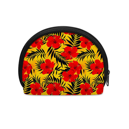 Hawaiian Hibiscus Flowers Pattern Print Coin Purse