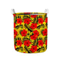 Hawaiian Hibiscus Flowers Pattern Print Collapsible Laundry Basket