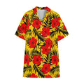 Hawaiian Hibiscus Flowers Pattern Print Cotton Hawaiian Shirt