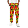 Hawaiian Hibiscus Flowers Pattern Print Cotton Sweatpants