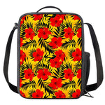 Hawaiian Hibiscus Flowers Pattern Print Crossbody Lunch Bag
