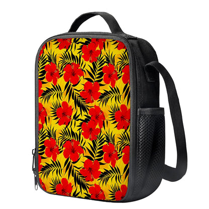 Hawaiian Hibiscus Flowers Pattern Print Crossbody Lunch Bag