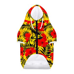 Hawaiian Hibiscus Flowers Pattern Print Dog Zip Up Hoodie