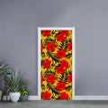 Hawaiian Hibiscus Flowers Pattern Print Door Sticker