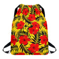 Hawaiian Hibiscus Flowers Pattern Print Drawstring Backpack