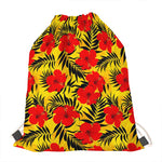 Hawaiian Hibiscus Flowers Pattern Print Drawstring Bag