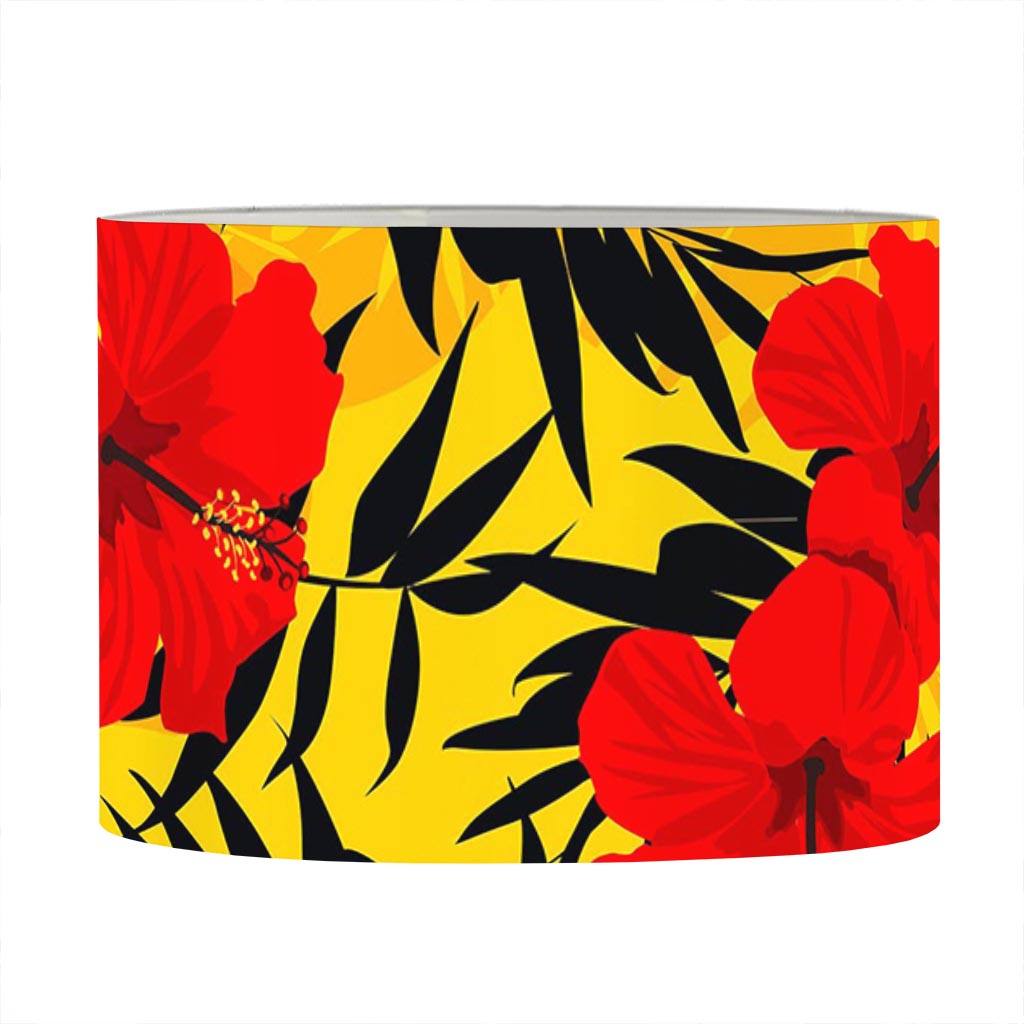 Hawaiian Hibiscus Flowers Pattern Print Drum Lamp Shade