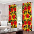 Hawaiian Hibiscus Flowers Pattern Print Extra Wide Grommet Curtains