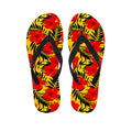 Hawaiian Hibiscus Flowers Pattern Print Flip Flops
