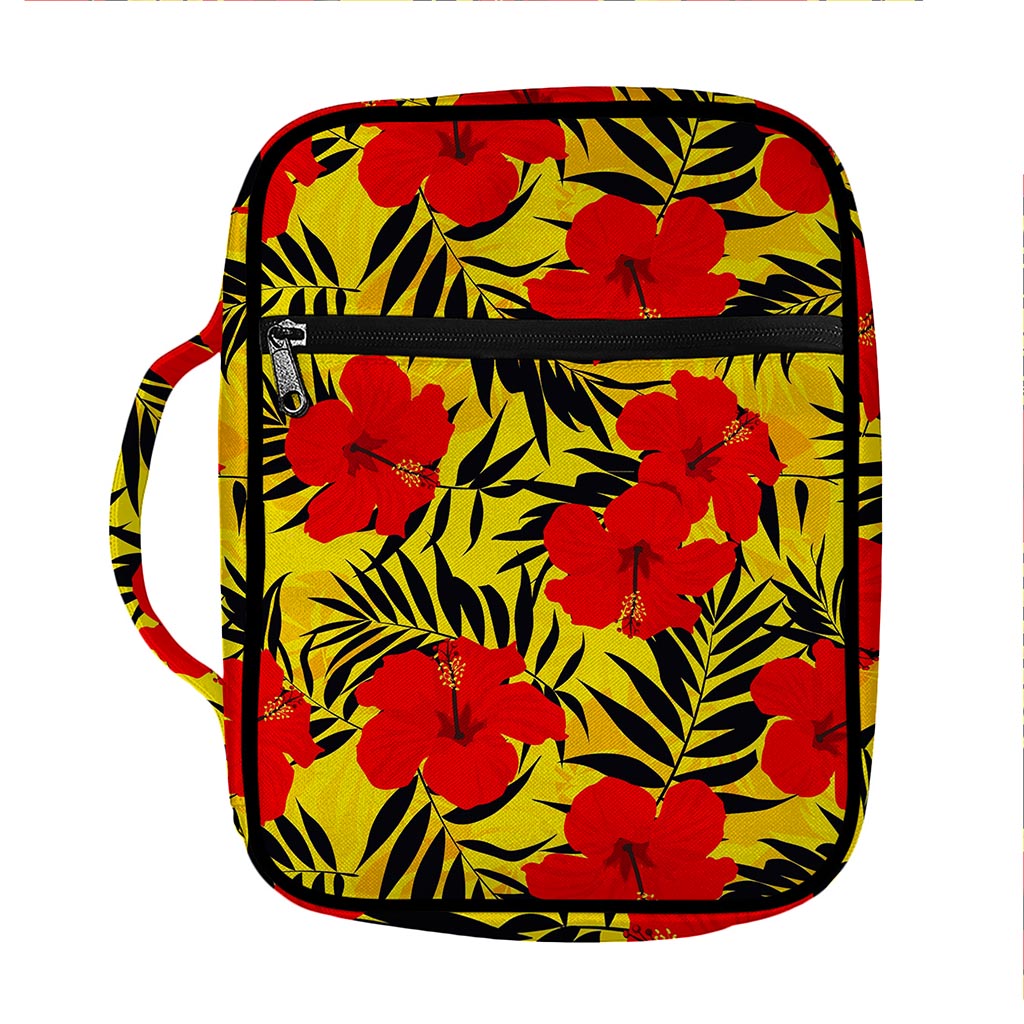 Hawaiian Hibiscus Flowers Pattern Print Front Pocket Bible Bag