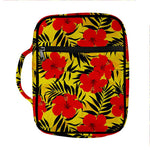 Hawaiian Hibiscus Flowers Pattern Print Front Pocket Bible Bag