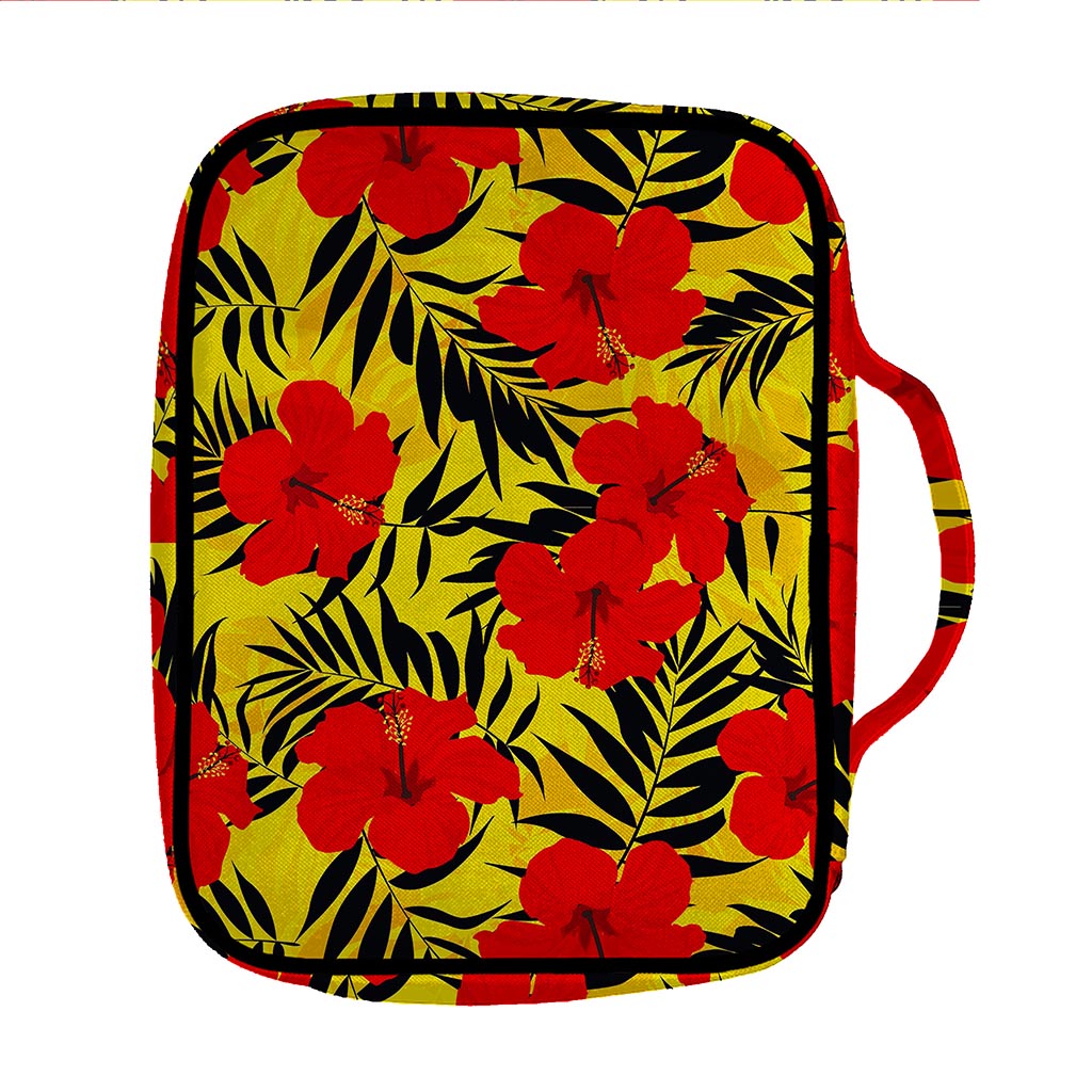 Hawaiian Hibiscus Flowers Pattern Print Front Pocket Bible Bag