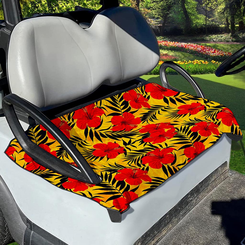 Hawaiian Hibiscus Flowers Pattern Print Golf Cart Seat Cover