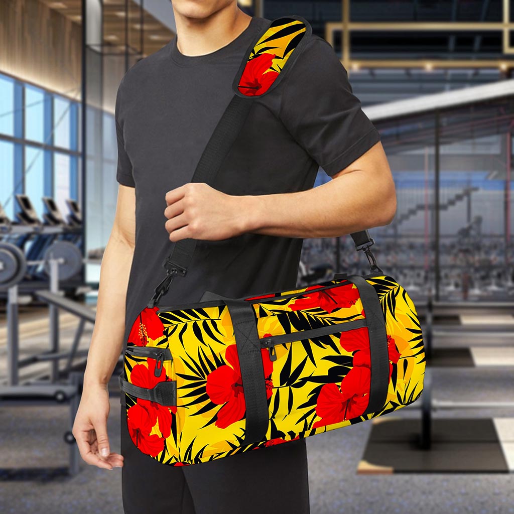 Hawaiian Hibiscus Flowers Pattern Print Gym Bag