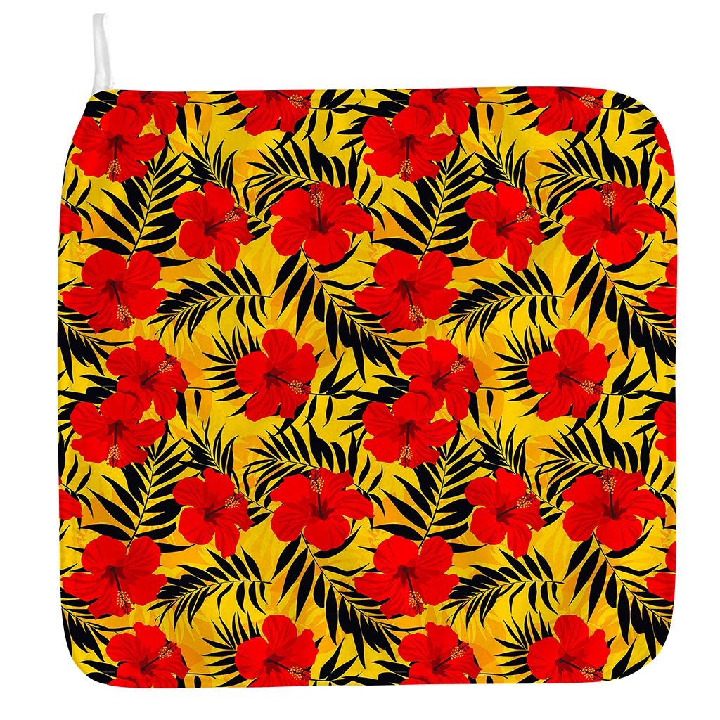 Hawaiian Hibiscus Flowers Pattern Print Hand Towel