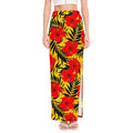 Hawaiian Hibiscus Flowers Pattern Print High Slit Maxi Skirt