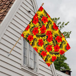 Hawaiian Hibiscus Flowers Pattern Print House Flag