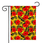 Hawaiian Hibiscus Flowers Pattern Print House Flag