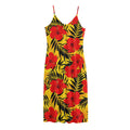 Hawaiian Hibiscus Flowers Pattern Print Jersey Midi Cami Dress