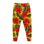 Hawaiian Hibiscus Flowers Pattern Print Jogger Pants