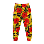 Hawaiian Hibiscus Flowers Pattern Print Jogger Pants