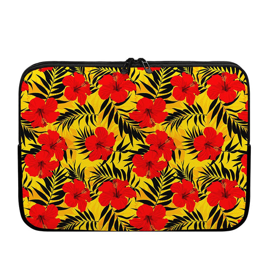 Hawaiian Hibiscus Flowers Pattern Print Laptop Sleeve