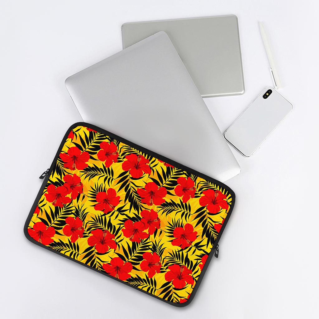 Hawaiian Hibiscus Flowers Pattern Print Laptop Sleeve