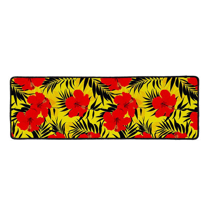 Hawaiian Hibiscus Flowers Pattern Print Long Kitchen Mat