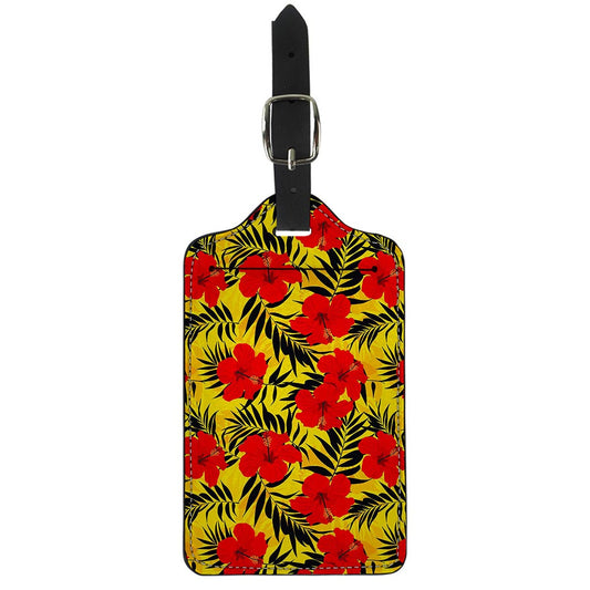 Hawaiian Hibiscus Flowers Pattern Print Luggage Tag