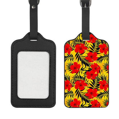 Hawaiian Hibiscus Flowers Pattern Print Luggage Tag
