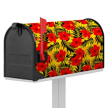 Hawaiian Hibiscus Flowers Pattern Print Mailbox Cover