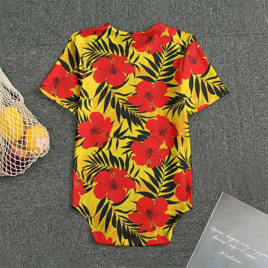 Hawaiian Hibiscus Flowers Pattern Print Men's Bodysuit