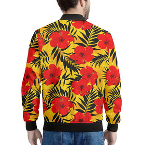 Hawaiian Hibiscus Flowers Pattern Print Men's Bomber Jacket