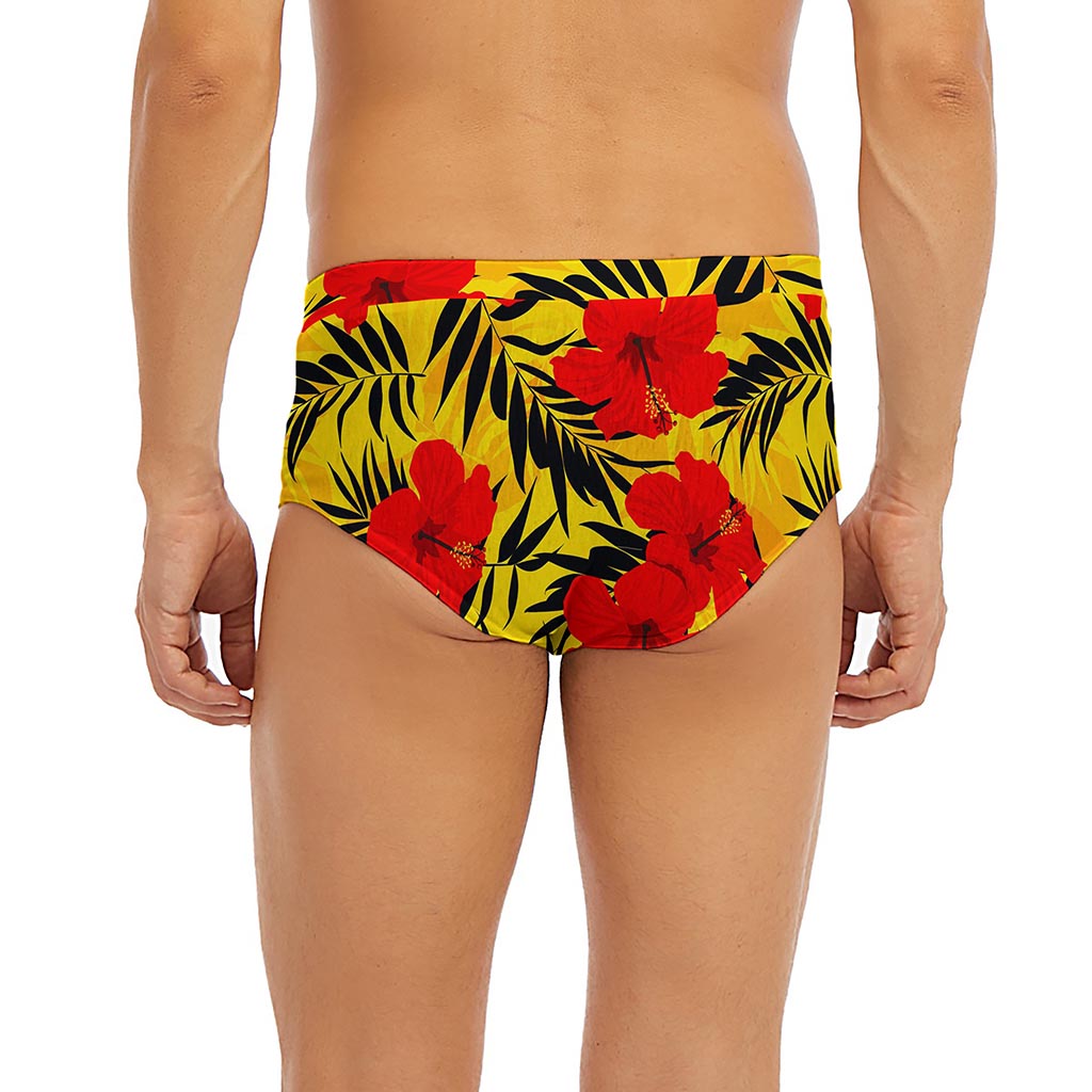 Hawaiian Hibiscus Flowers Pattern Print Men's Briefs