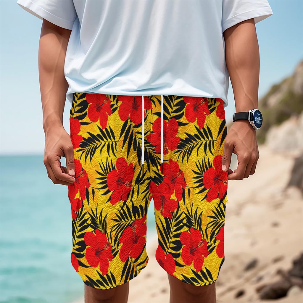 Hawaiian Hibiscus Flowers Pattern Print Men's Cargo Shorts
