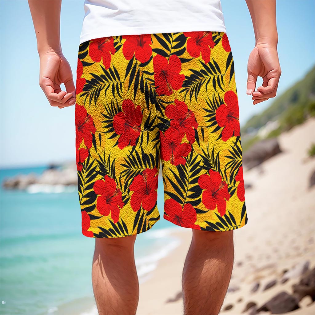 Hawaiian Hibiscus Flowers Pattern Print Men's Cargo Shorts