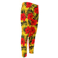 Hawaiian Hibiscus Flowers Pattern Print Men's Compression Pants