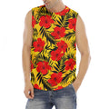 Hawaiian Hibiscus Flowers Pattern Print Men's Fitness Tank Top