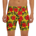 Hawaiian Hibiscus Flowers Pattern Print Men's Long Boxer Briefs