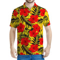 Hawaiian Hibiscus Flowers Pattern Print Men's Polo Shirt