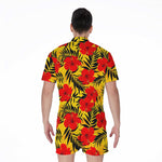 Hawaiian Hibiscus Flowers Pattern Print Men's Rompers