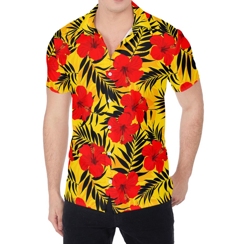 Hawaiian Hibiscus Flowers Pattern Print Men's Shirt