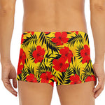 Hawaiian Hibiscus Flowers Pattern Print Men's Short Boxer Briefs