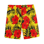 Hawaiian Hibiscus Flowers Pattern Print Men's Sports Shorts