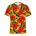 Hawaiian Hibiscus Flowers Pattern Print Men's Athletic T-Shirt