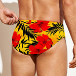 Hawaiian Hibiscus Flowers Pattern Print Men's Swim Briefs